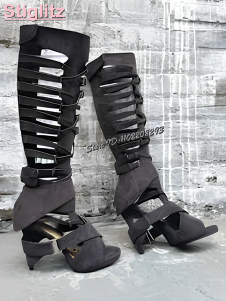 Retro Cross-tied Roman Sandals - Sandal Strappy Heeled 评论和价格