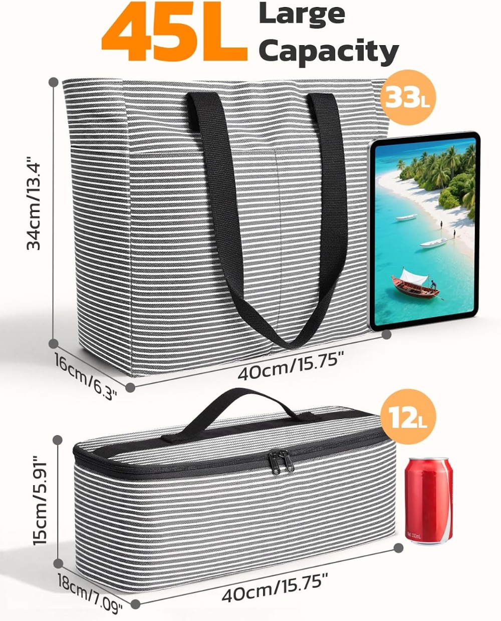 45L Waterproof Beach Bag and C - Tote Bag Beach 评论和价格