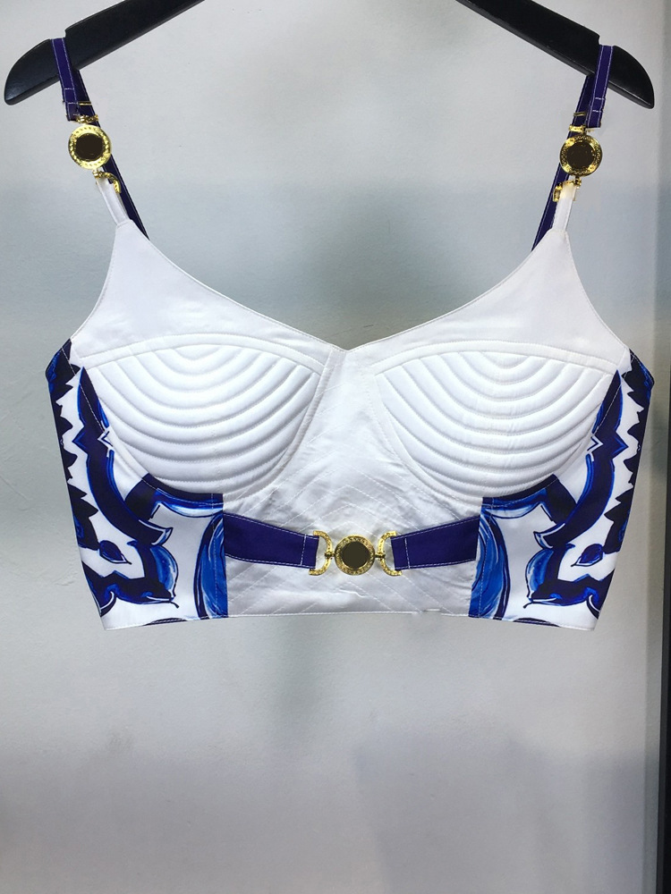 Summer Bohemain Blue And White - Romper Floral Print 评论和价格