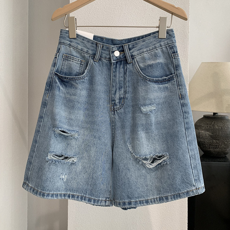 Denim Short Pant Women Jeans V - Shorts Denim Frayed 评论和价格