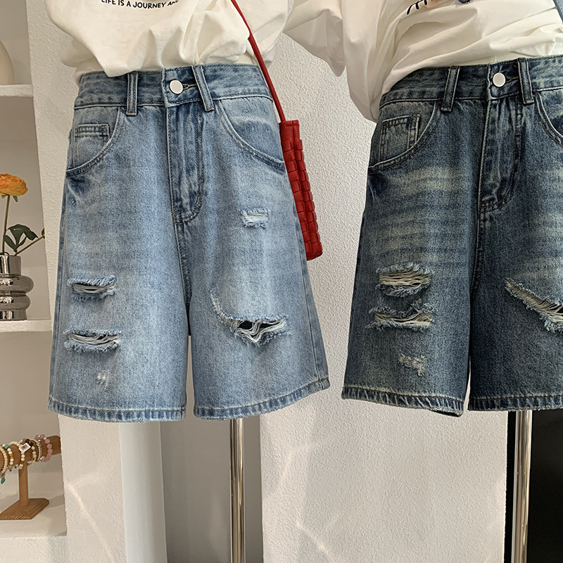 Denim Short Pant Women Jeans V - Shorts Denim Frayed 评论和价格