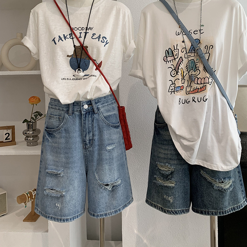 Denim Short Pant Women Jeans V - Shorts Denim Frayed 评论和价格