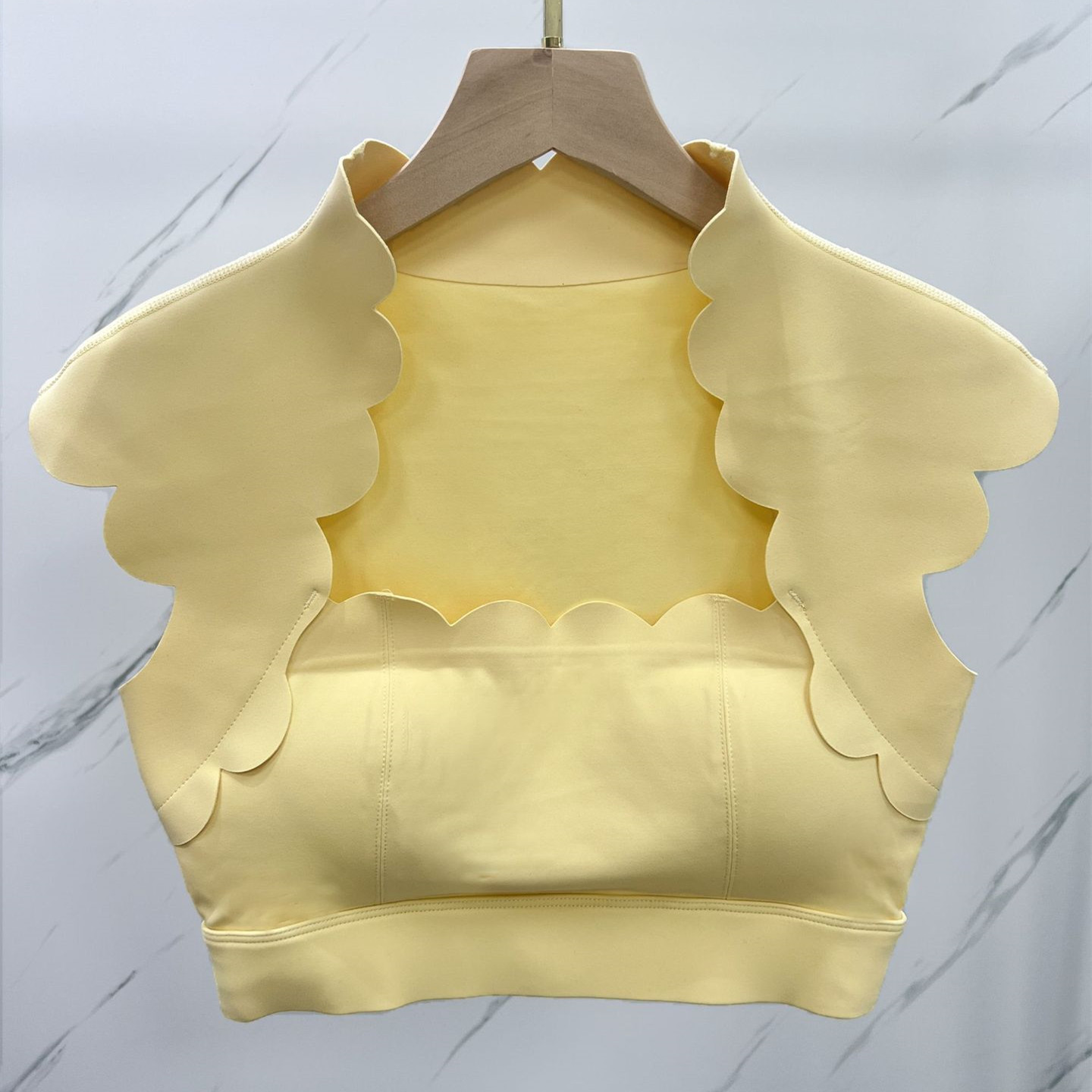 Pad Wavy Women Sports Vest Yog - Crop Top Crochet 评论和价格