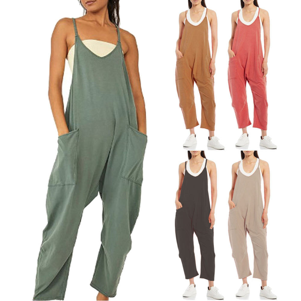 Loose Summer Jumpsuit Casual   - Jumpsuit Linen Relaxed 评论和价格