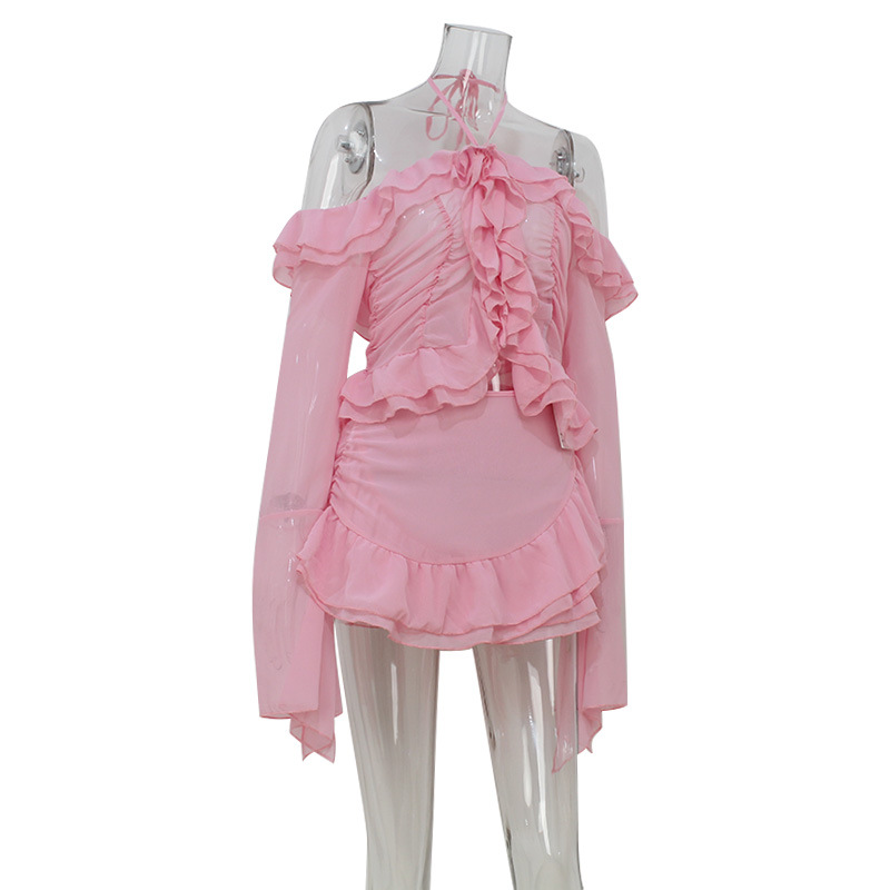 Women Holiday Sweet Ruffles 2  - Blouse Off Shoulder 评论和价格