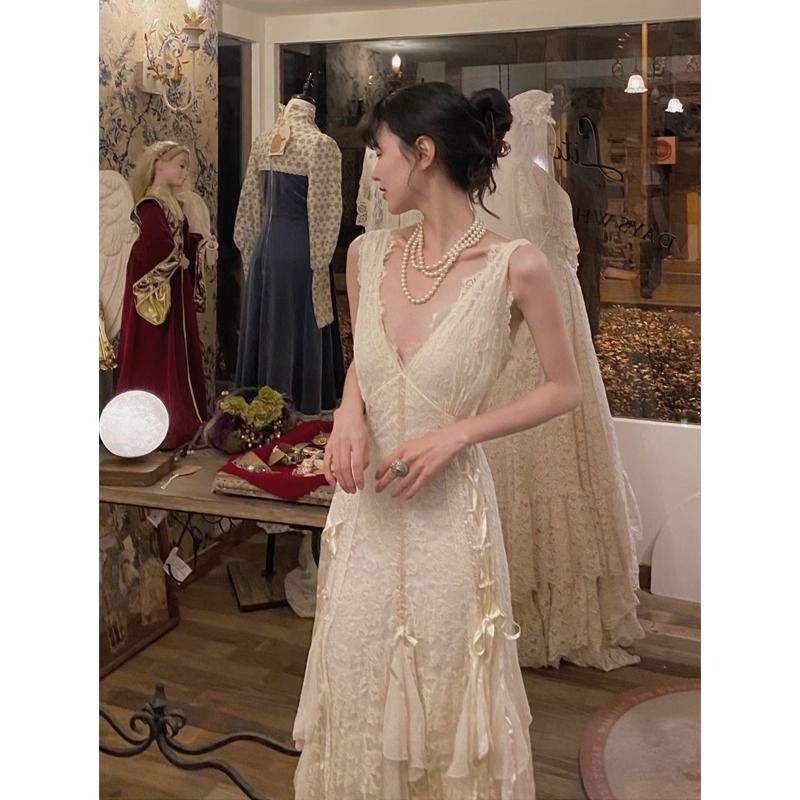 Gothic Lace Dress Sexy Maxi Dr - Maxi Dress Halter 评论和价格