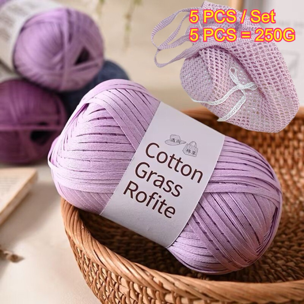 5PCS 250g Raffia Paper Rope Kn - Crochet Bag Raffia 评论和价格