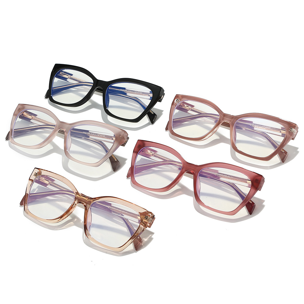 Cat Eye Large Frame Anti Blue  - Sunglasses Cat Eye 评论和价格