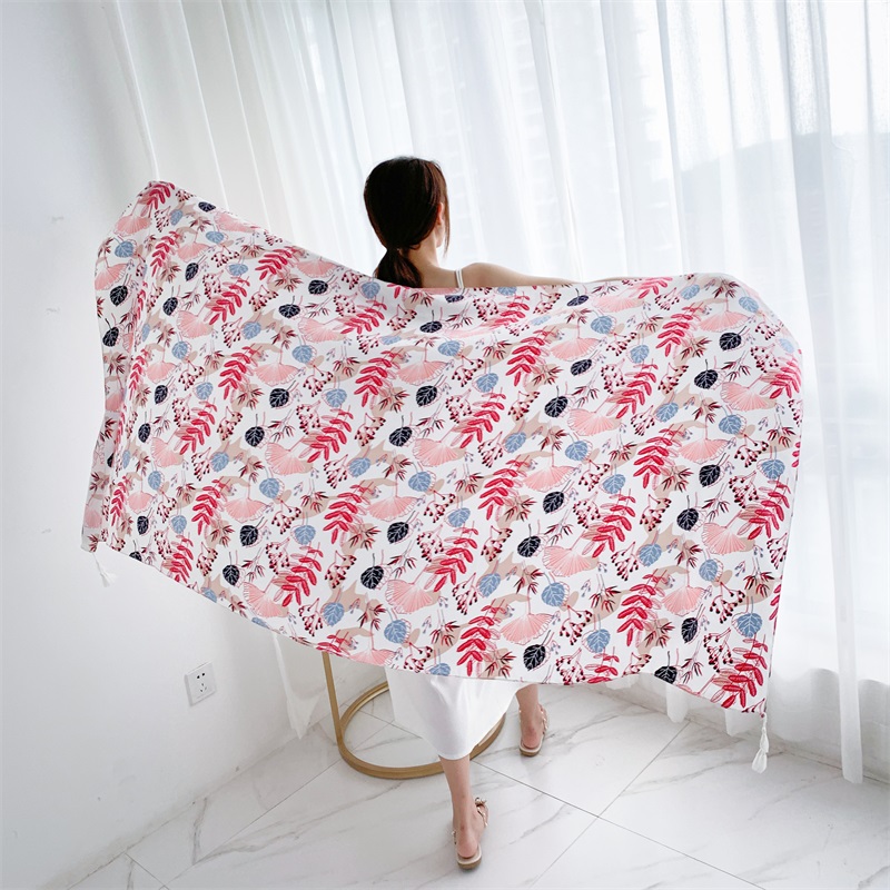 90x185cm Cotton Linen Print Su - Linen Dress Wrap 评论和价格